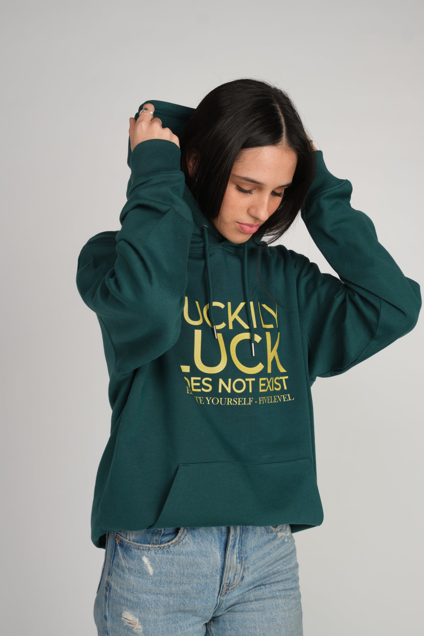 LUCK Hoodie - Petrol Green