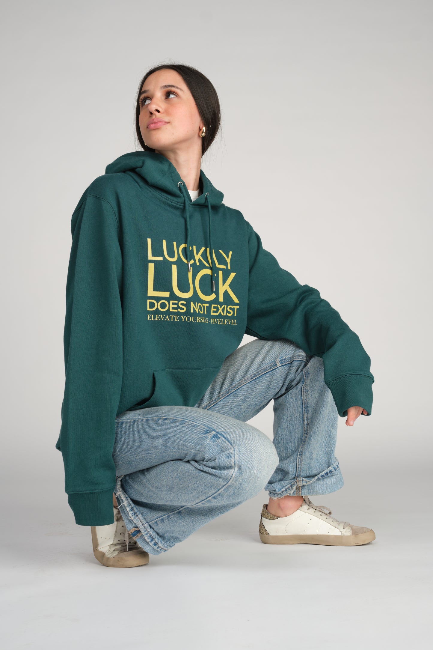 LUCK Hoodie - Petrol Green